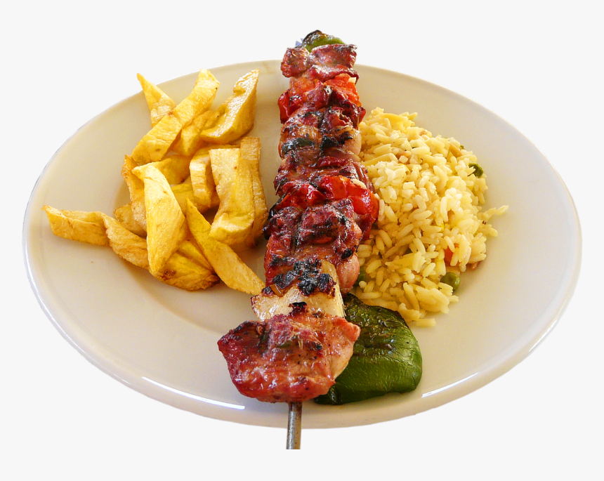 Brochetas Mixtas Con Papas Fritas, HD Png Download, Free Download