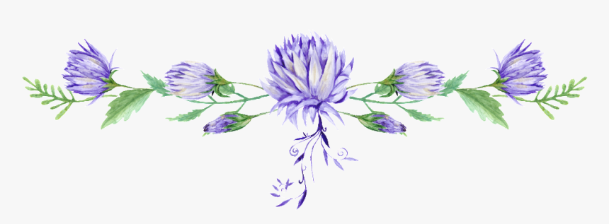 Purple Elegance Floral Dividing Line Transparent Decorative - Decorative Flower Line Png, Png Download, Free Download