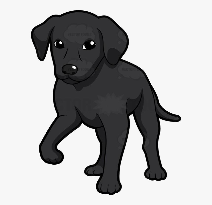 Clip Art Black Puppy Clipart - Black Lab Puppy Cartoon, HD Png Download, Free Download