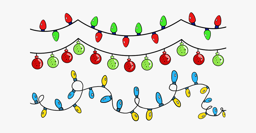 How To Draw Christmas Lights - Christmas Lights Drawing Easy, HD Png Download, Free Download