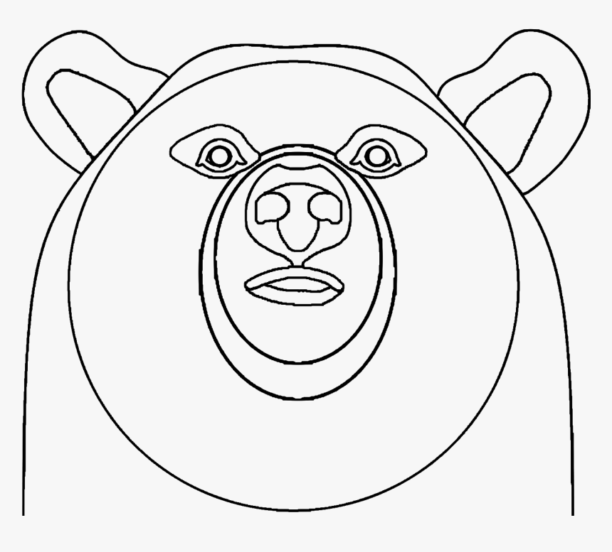 Bear Face Cut Out Mask Blank Background, HD Png Download, Free Download
