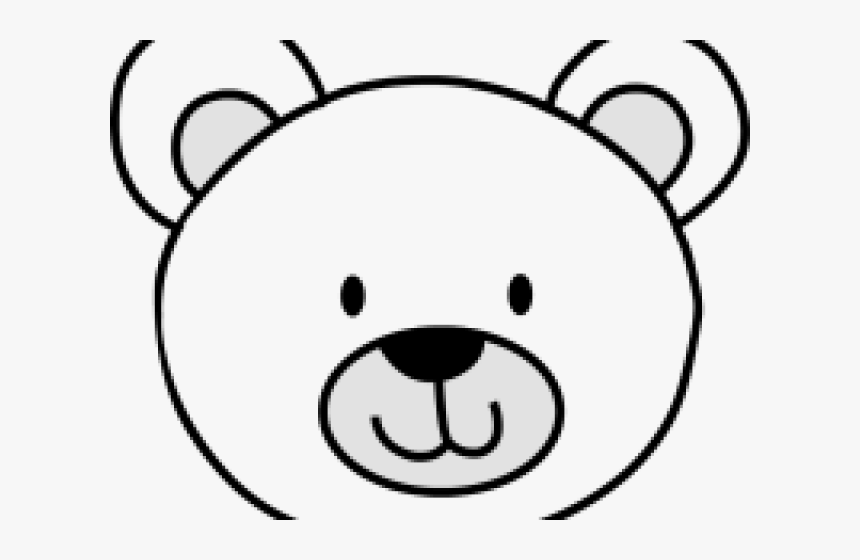 Polar Bear Clipart Head - Simple Bear Face Drawing, HD Png Download, Free Download