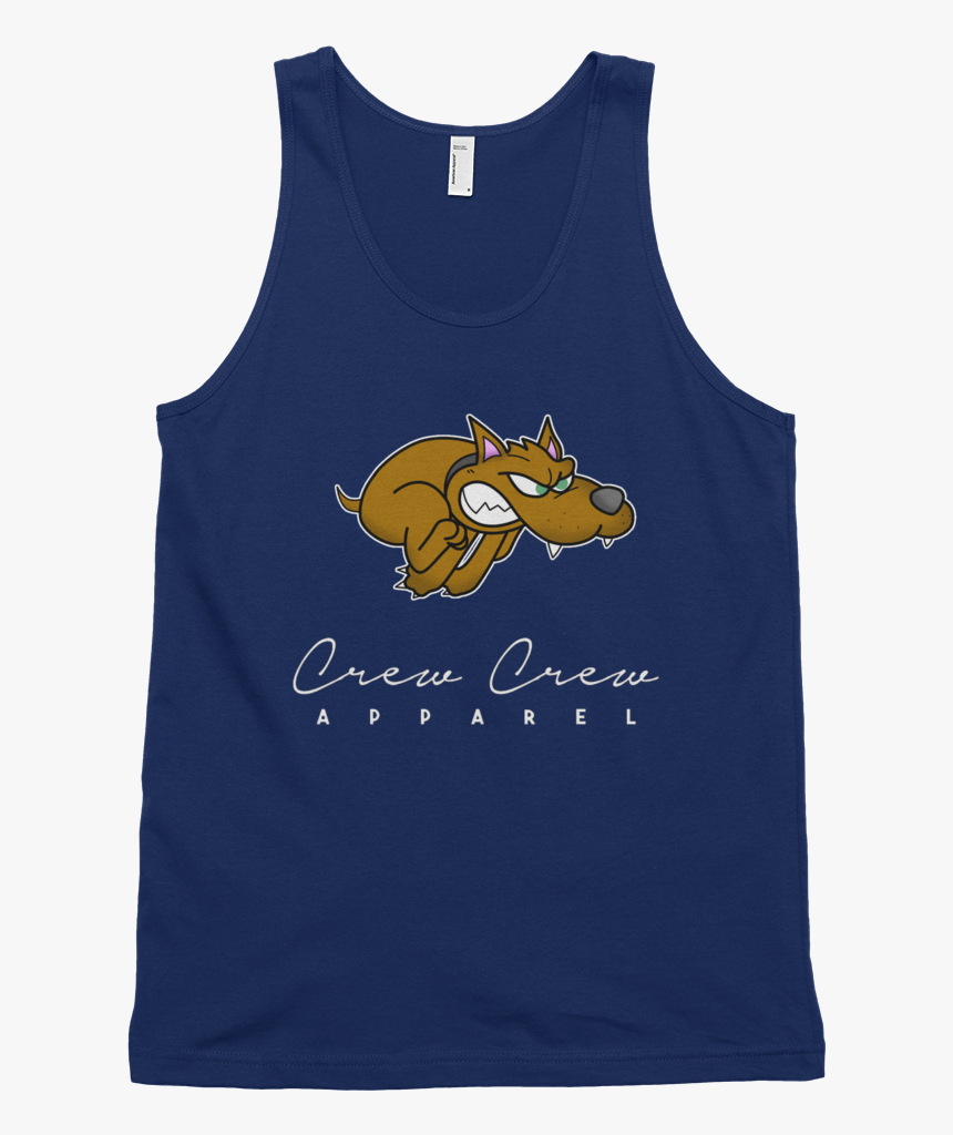 Crew Crew Apparel White Text With Dog Mockup Flat Front - Rum And Soca Tank Top, HD Png Download, Free Download
