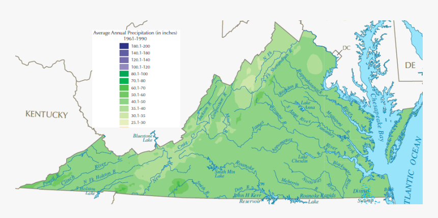 Average Annual Precipitation For Virginia Is 42-43 - Appalachian Mountains Rain Shadow, HD Png Download, Free Download