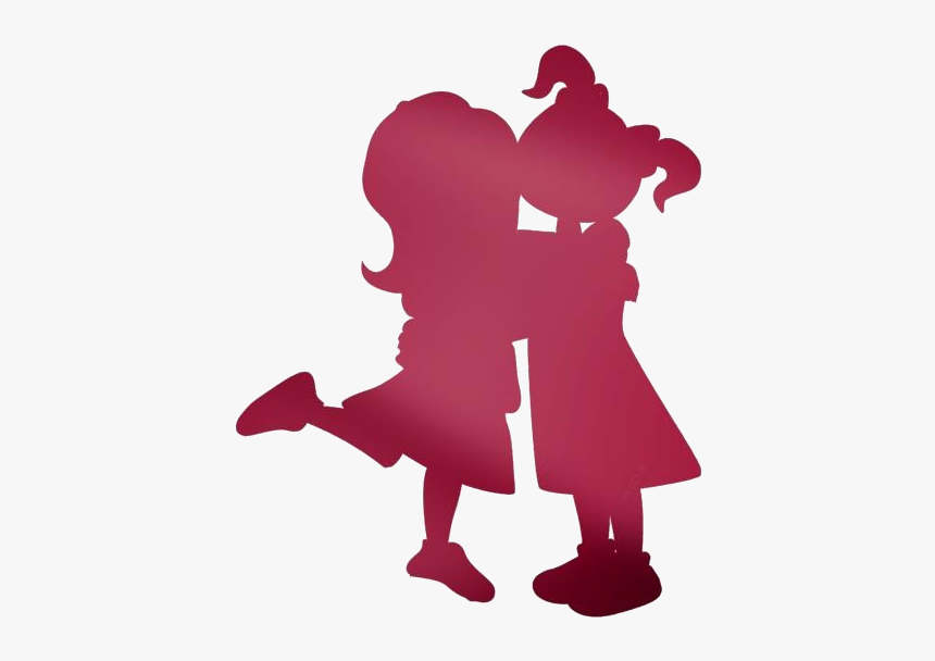 Anime Best Friends Png Transparent Images - Female Best Friends Silhouette, Png Download, Free Download