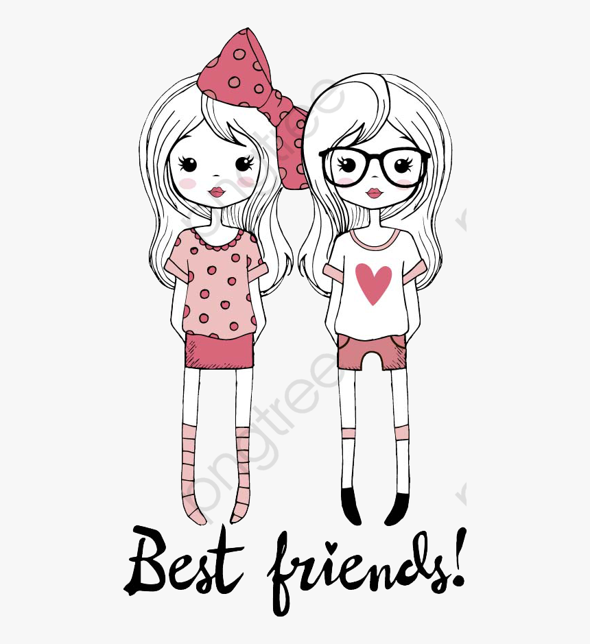 Transparent Friends Clip Art - Best Friends Cartoon Drawing, HD Png Download - kindpng Transparent Friends Clip Art - Best Friends Cartoon Drawing, HD Png Download - kindpng