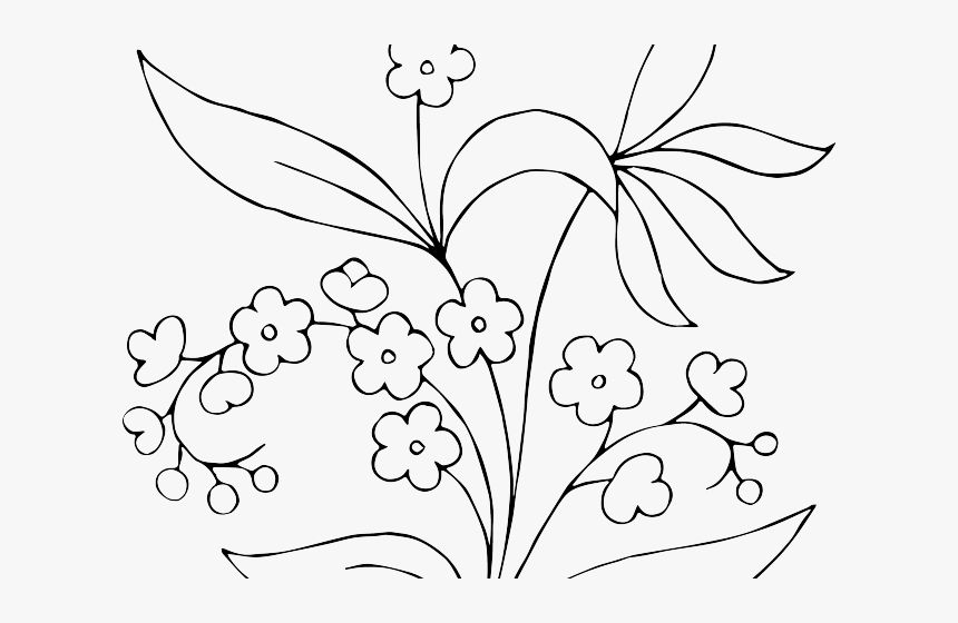 White Flower Clipart Vector - Flowers Clipart Black And White, HD Png Download, Free Download