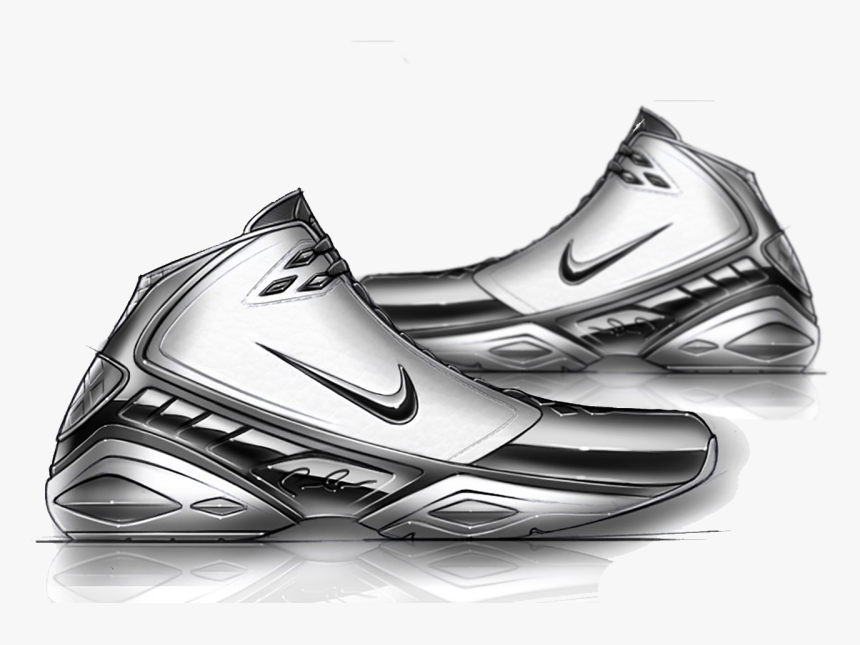 Shoe Nike Air Jordan Sneakers Drawing - Shoes Nike Silver Basketball, HD Png Download, Free Download