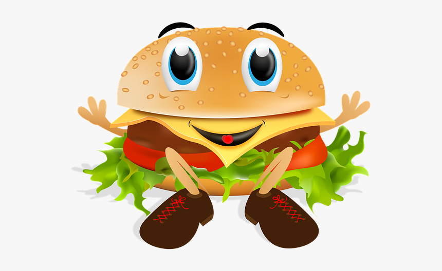 Burger, Funny Burger, Funny, Eat, Fast Food - Funny Burger Png, Transparent Png, Free Download