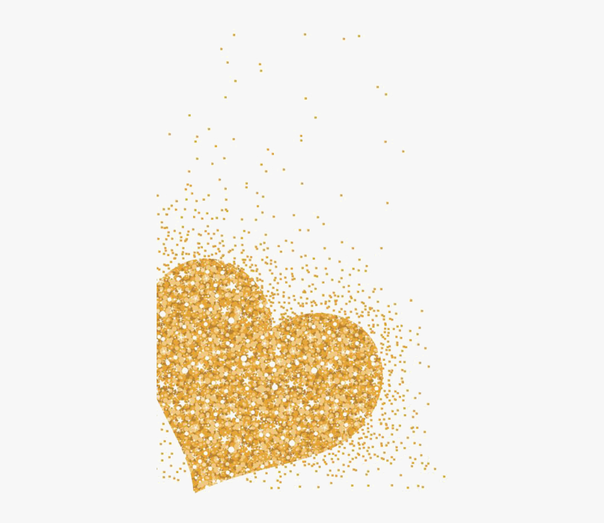 #freetoedit Gold #glitter #corner #heart - Heart, HD Png Download, Free Download