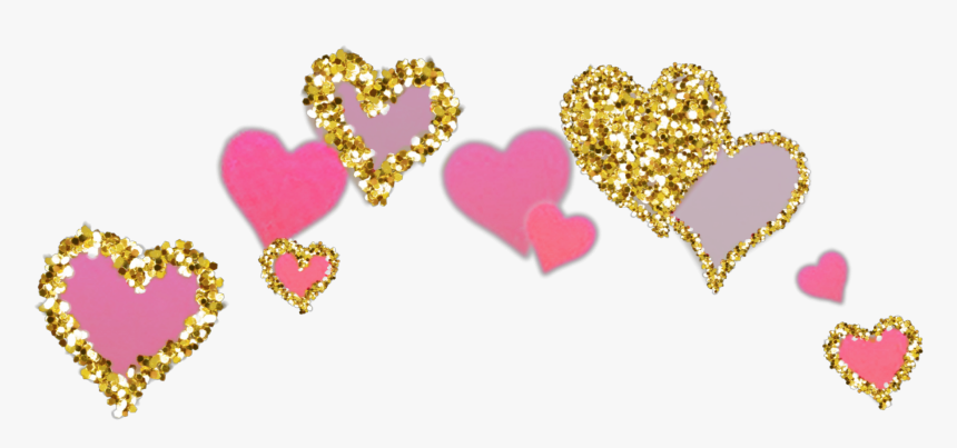 #hearts #heart #golden #gold #glittery #glitter #sparkles - Red Heart Crown Transparent, HD Png Download, Free Download