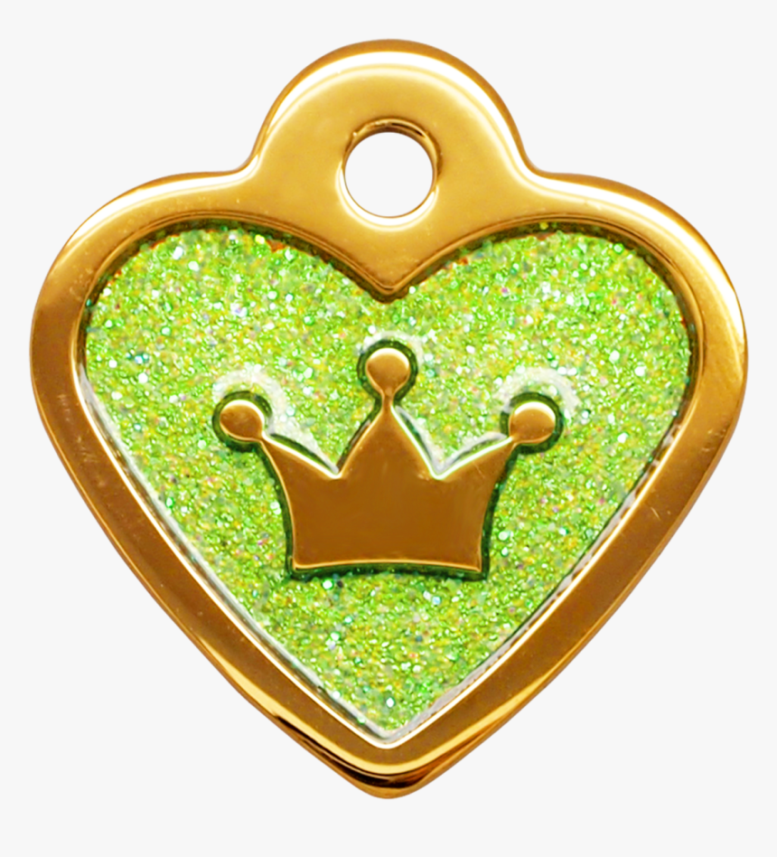 Ip Gold Light Green Glitter C Mini Heart - Locket, HD Png Download, Free Download