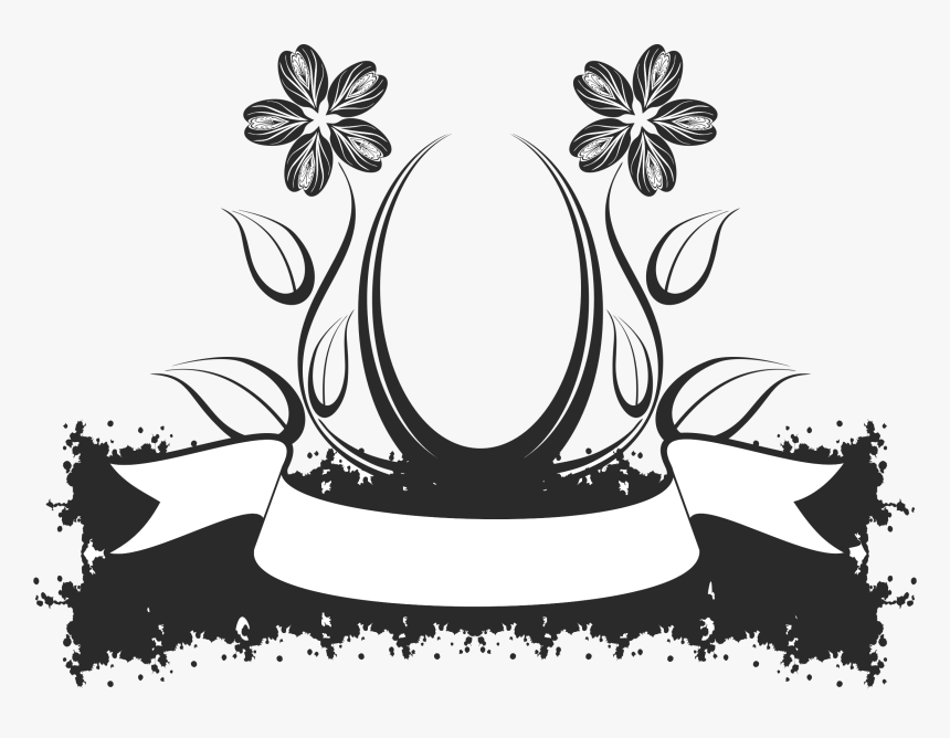 Transparent Crown Png Black And White - Abstract Flower Black And White, Png Download, Free Download