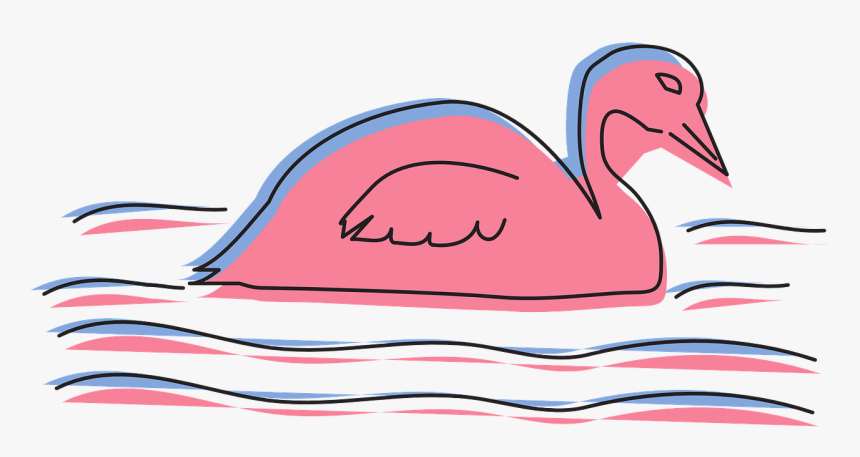 Water, Pink, Bird, Duck, Style, Coot, Swimming, Ripples - Duck, HD Png Download, Free Download