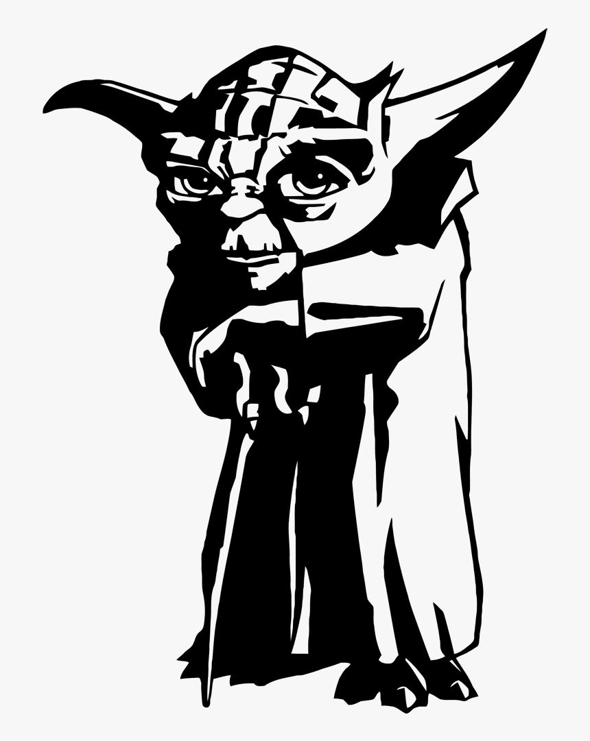 Yoda Poster Sticker - Yoda Transparent Background Silhouette, HD Png Download, Free Download