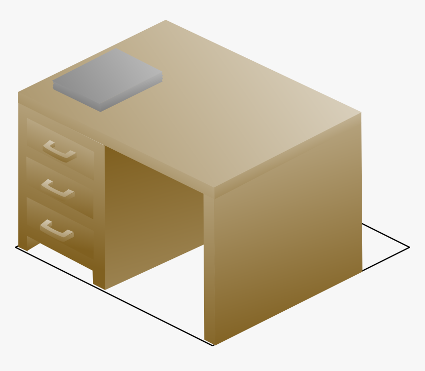 Isometric Desk Right Front View With Book Clip Arts - Isometric View Of A Table, HD Png Download, Free Download