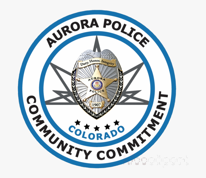 Police Badge Aurora Clipart Department Transparent - Aurora Police Badge, HD Png Download, Free Download