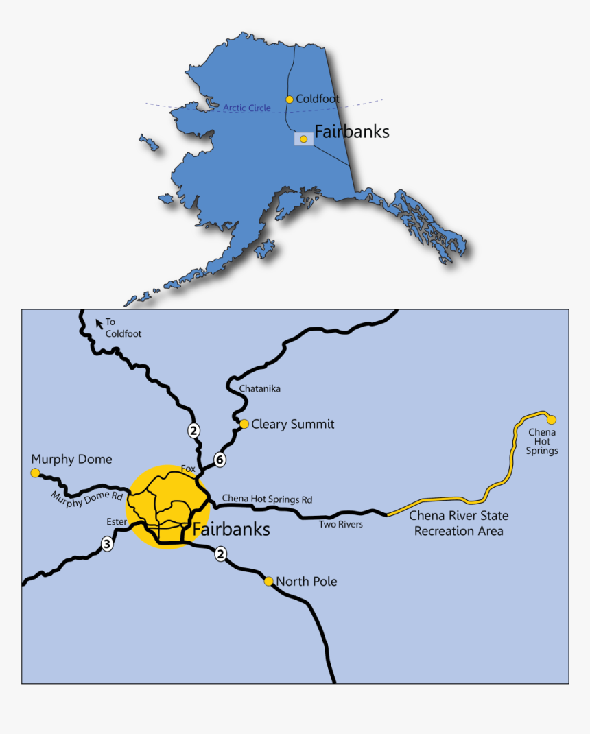 Aurora Viewing Locations Near Fairbanks, Alaska - Alaska Shape, HD Png Download, Free Download