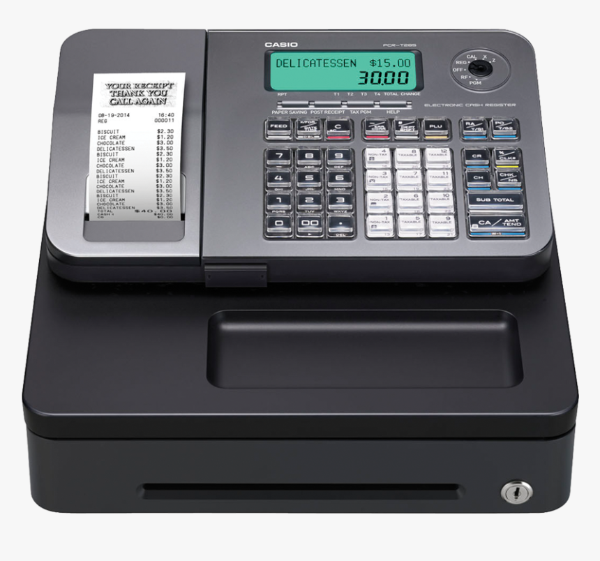 Product Image Pcr T285l Cash Pcr T285l Cash 00 Wp - Casio Pcr T295l Cash Register, HD Png Download, Free Download