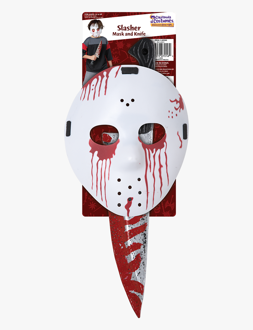 Slasher Hockey Mask And Knife - Hockey Mask Halloween Costume, HD Png Download, Free Download