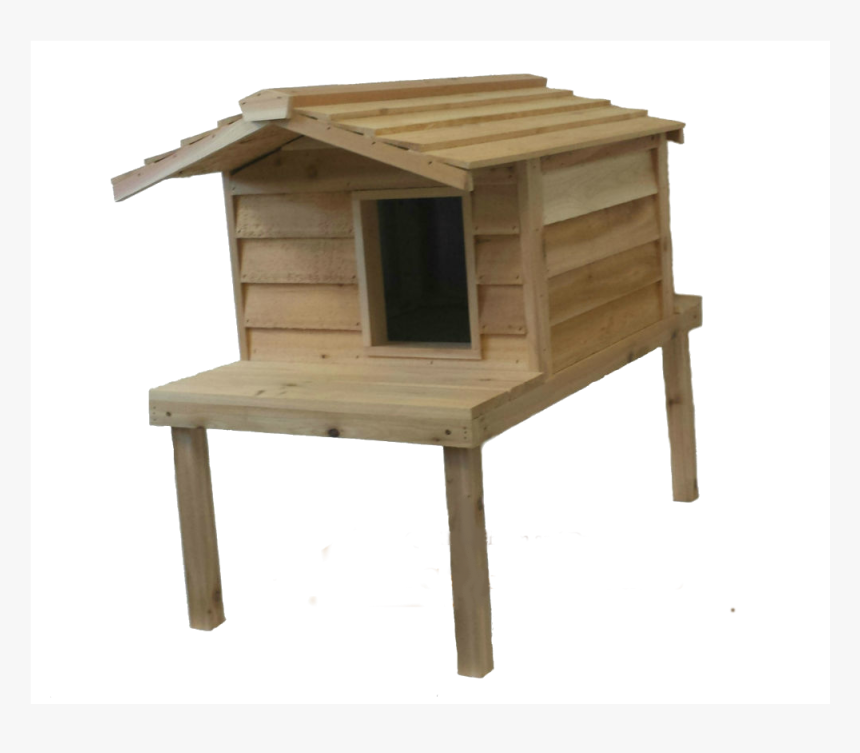 Large Cedar Insulated Cat Or Small Dog House With Deck - Cat, HD Png Download, Free Download