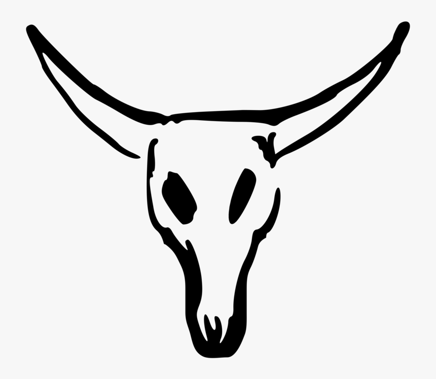 Transparent Skeleton Clipart - Cow Skull Drawing Easy, HD Png Download, Free Download