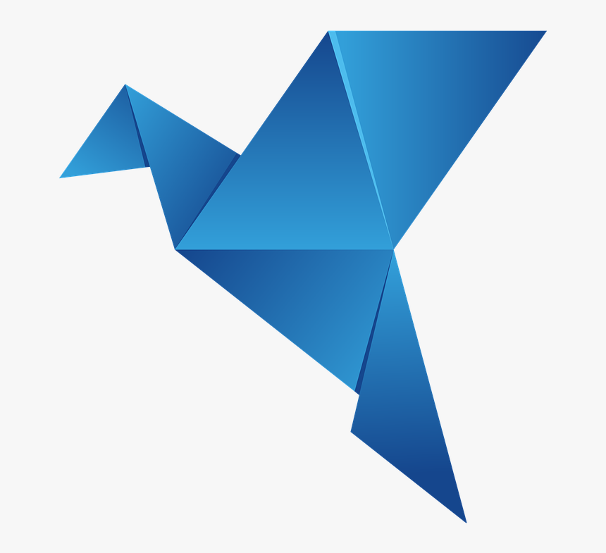 Logo, Origami, Bird, Fly, Blue, Signet, Course - Background Origami Birds Transparent, HD Png Download, Free Download