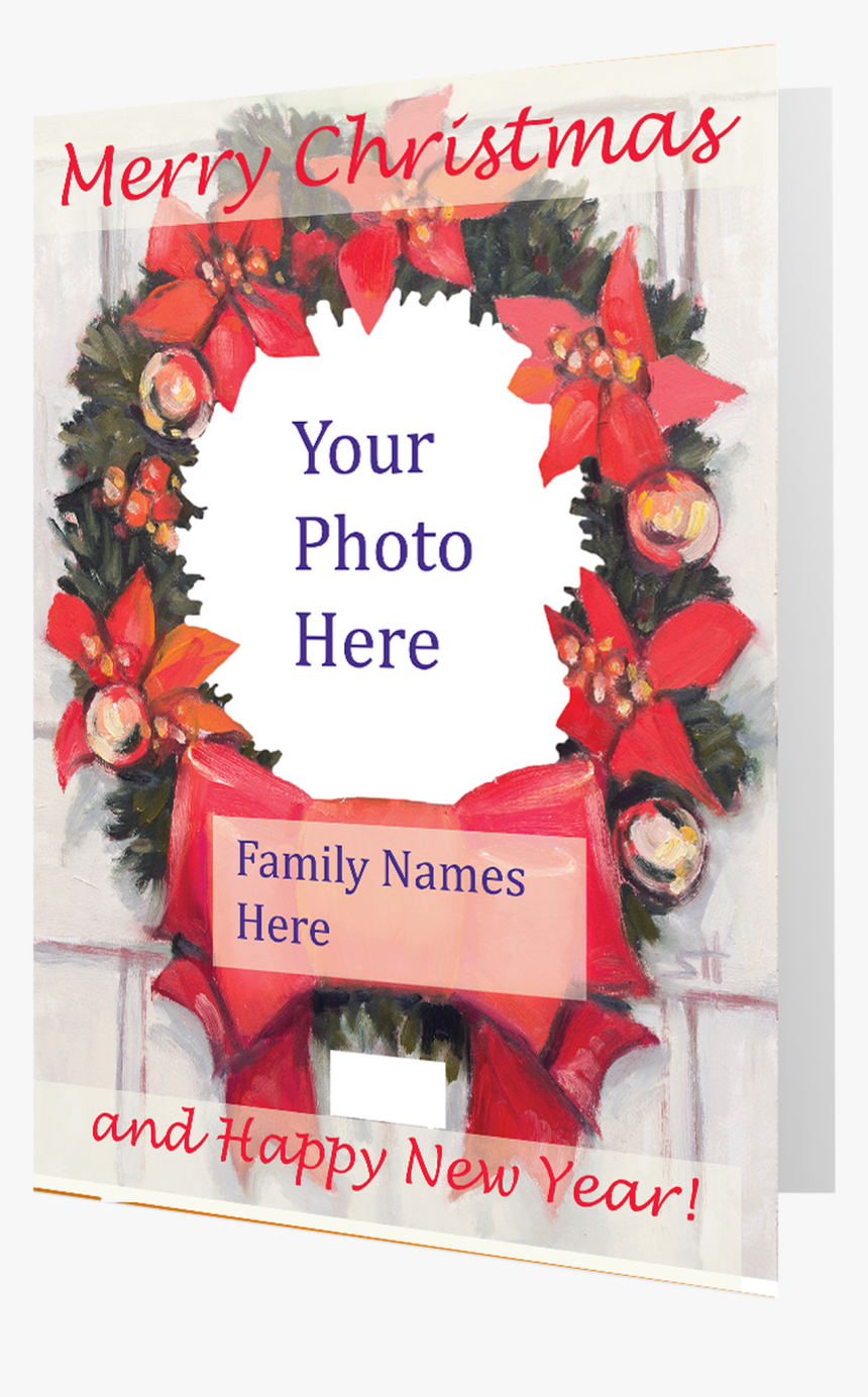 Artist Signature Holiday Photo Card "christmas Wreath - Wreath, HD Png Download, Free Download