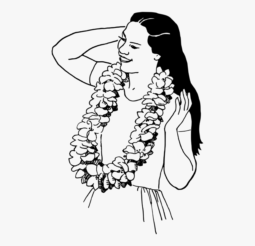 Emotion,art,monochrome Photography - Hawaiian Lei Drawing, HD Png Download, Free Download