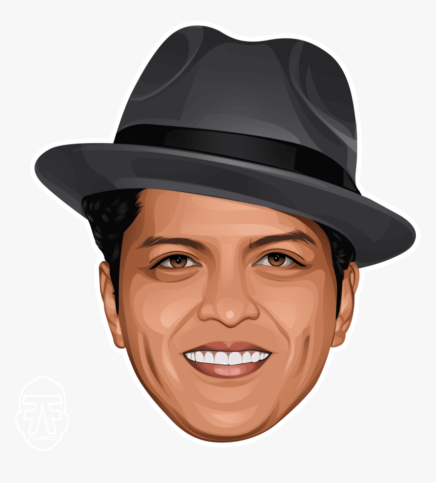 Bruno Mars Face Png Transparent , Png Download - Bruno Mars Cartoon Png, Pn...