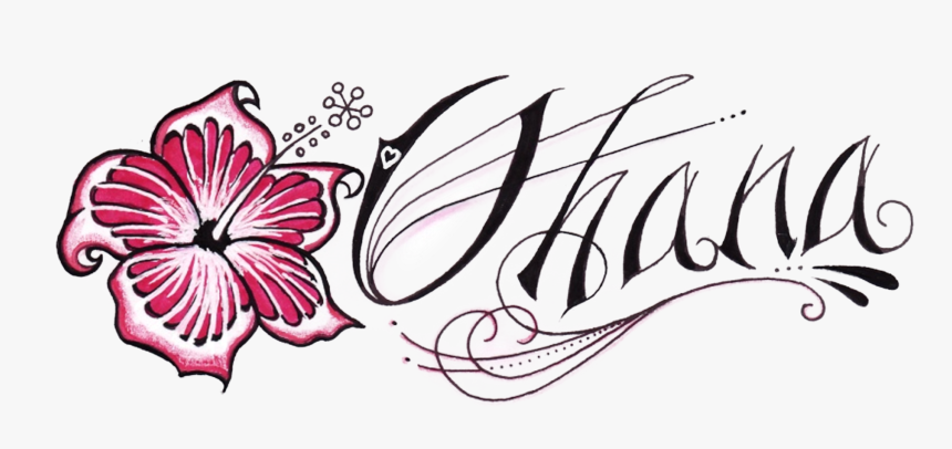 Tattoo Stitch Ohana Lilo Others Pelekai Clipart - Hawaiian Flower And Ohana Tattoos, HD Png Download, Free Download