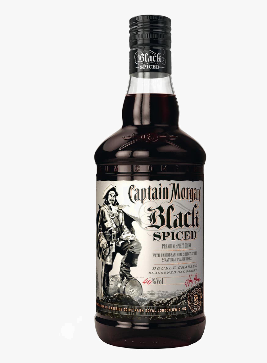 Captain Morgan Black 1l , Png Download - Captain Morgan Black Spiced 1l, Transparent Png, Free Download