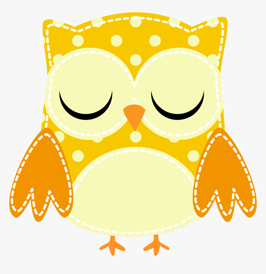 Yellow Owl Arts Clipart Astonishing Monthly Sketchbook - Cartoon Owl With Closed Eyes, HD Png Download, Free Download