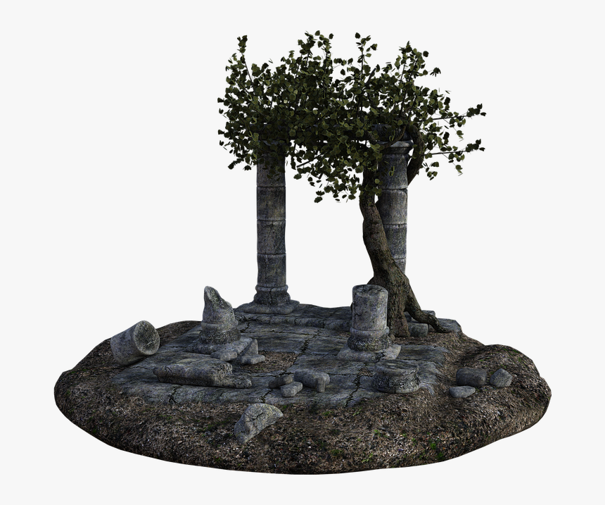 Old, Ruins, 3d, Tree, Stump, Broken, Shabby, Forget - Scale Model, HD Png Download, Free Download