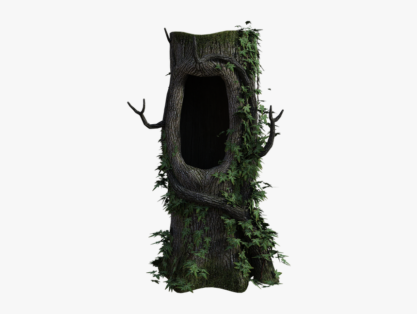 Tree, Stump, Hollow, Fantasy, Ivy, Log, Nature, Forest - Fantasia De Tronco De Árvore, HD Png Download, Free Download