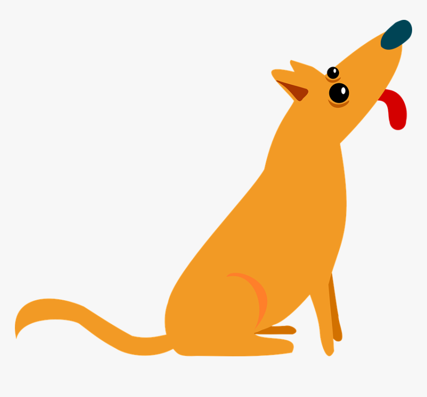 Dog, Sitting, Pet, Yellow, Orange, Animal, Cartoon - Dog Vector Clip Art, HD Png Download, Free Download