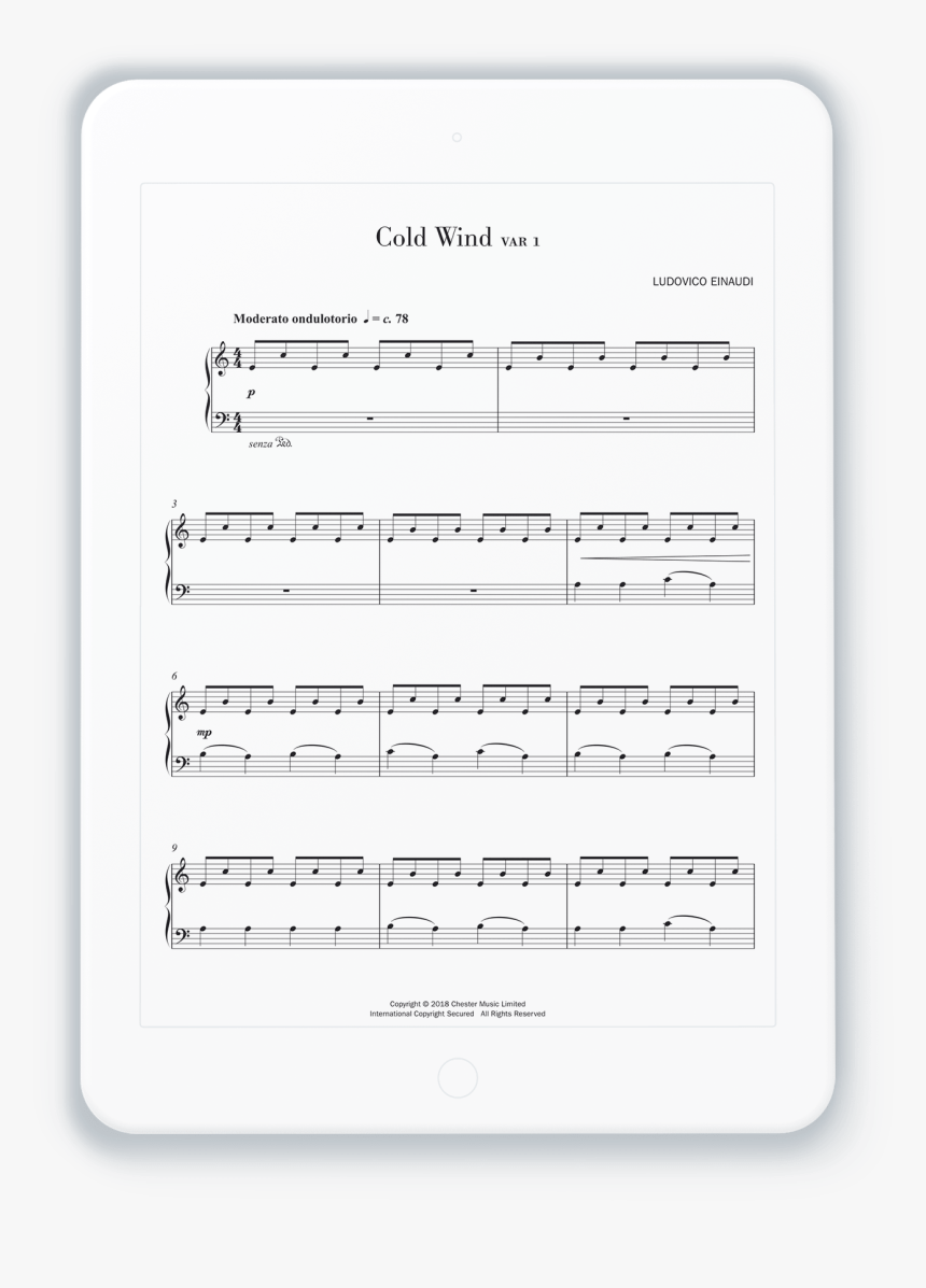 Ludovico Einaudi Seven Days Walking Sheet Music, HD Png Download, Free Download