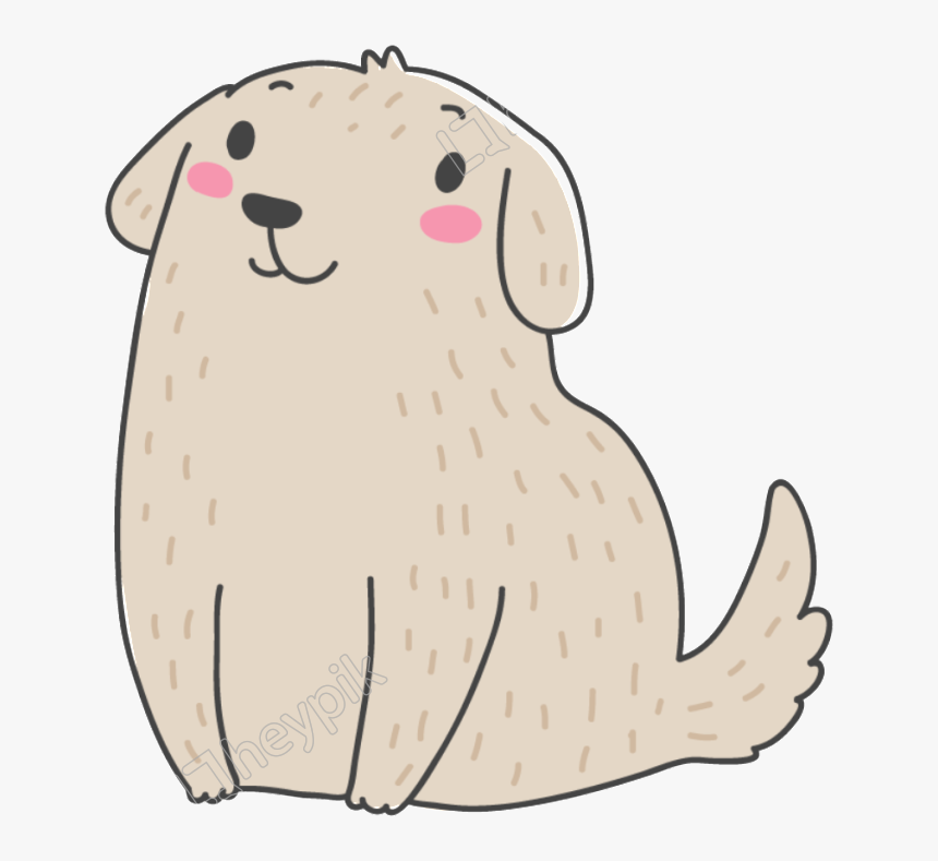 Hand Painted Sitting Free - Vector Cute Dog Png, Transparent Png, Free Download