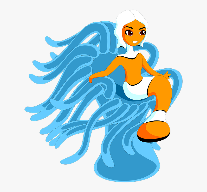 Mermaid, Clown Fish, Actinium, Sea, Underwater - Cartoon, HD Png Download, Free Download