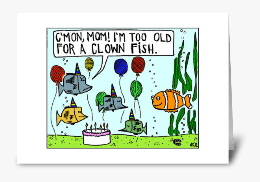 Clown Fish Greeting Card - Cartoon, HD Png Download, Free Download