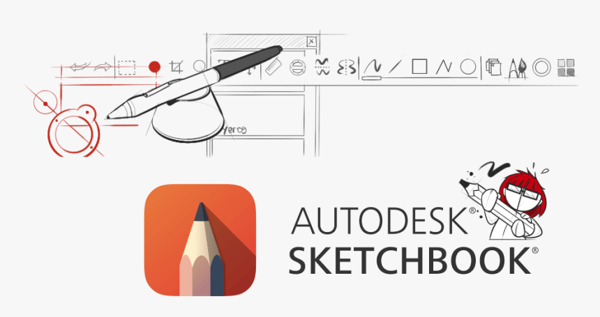 Autodesk Sketchbook Pro Interface Sketch - Autodesk Sketchbook Pro 2020, HD Png Download, Free Download