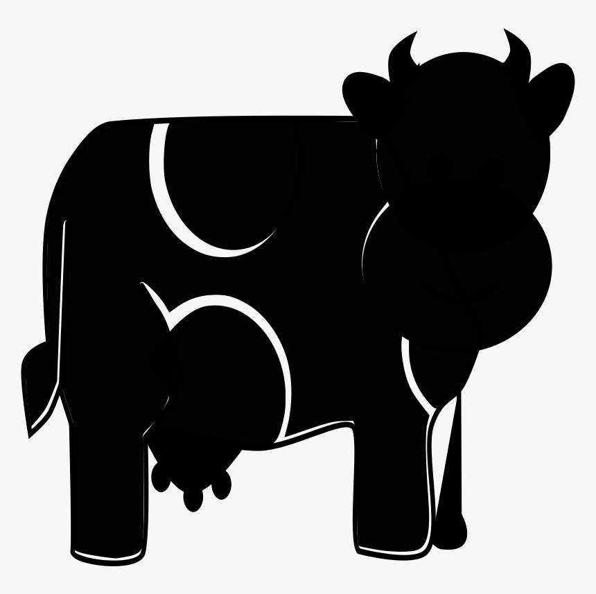 Cattle Clip Art Silhouette Snout Black M - Working Animal, HD Png Download, Free Download