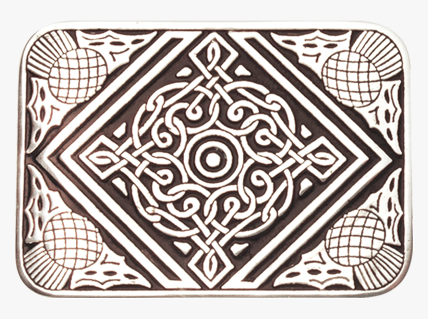 Celtic Belt Buckle With Thistle Border - Celtic Knot, HD Png Download, Free Download