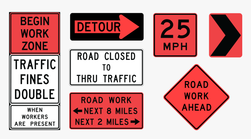 Road Construction Zone Signs, HD Png Download, Free Download