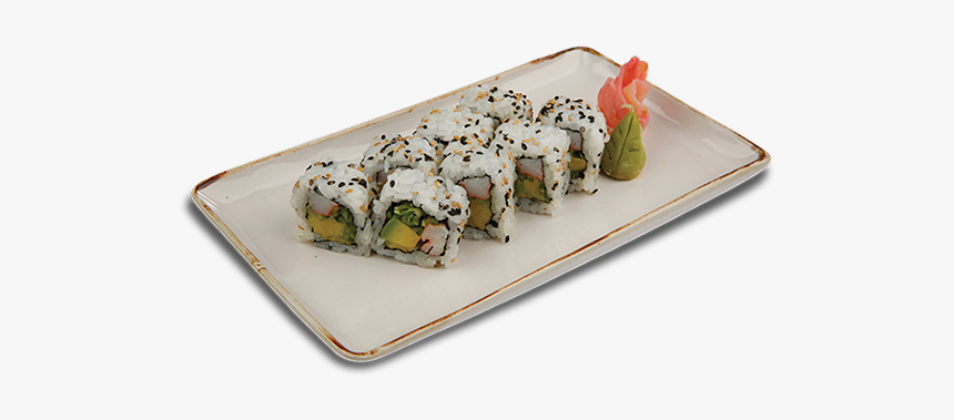 High Angle Picture Of Our California Roll On A White - California Roll, HD Png Download, Free Download
