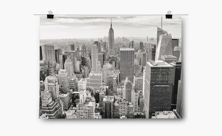 Black & White Birds Eye View New York City Skyline - Buildings In Black And White, HD Png Download, Free Download