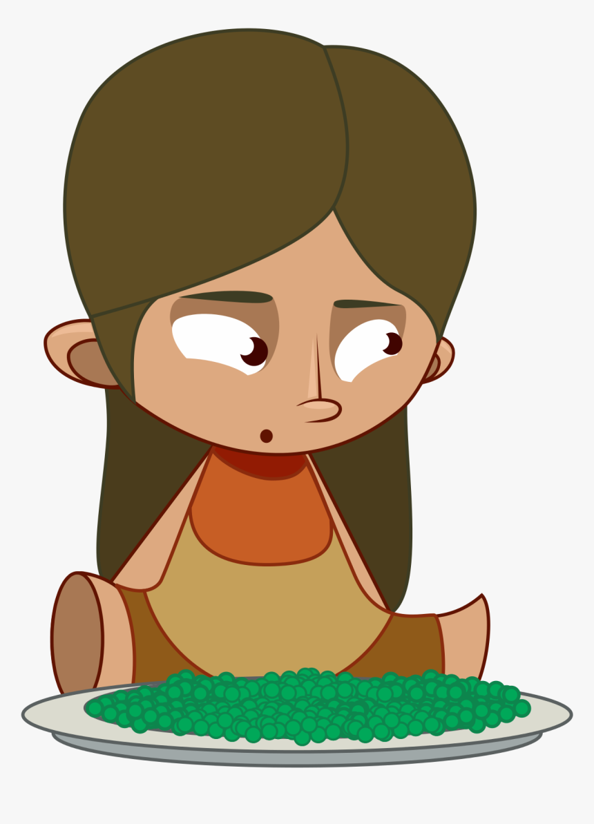 Clipart Girl Peeling Peas, HD Png Download, Free Download
