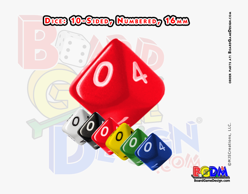 10 Sided Numbered Dice, D10 - Bowling Pin Pawns, HD Png Download, Free Download