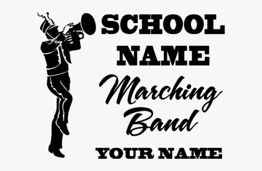 Band Clipart School Band - Black Marching Band Clipart, HD Png Download, Free Download