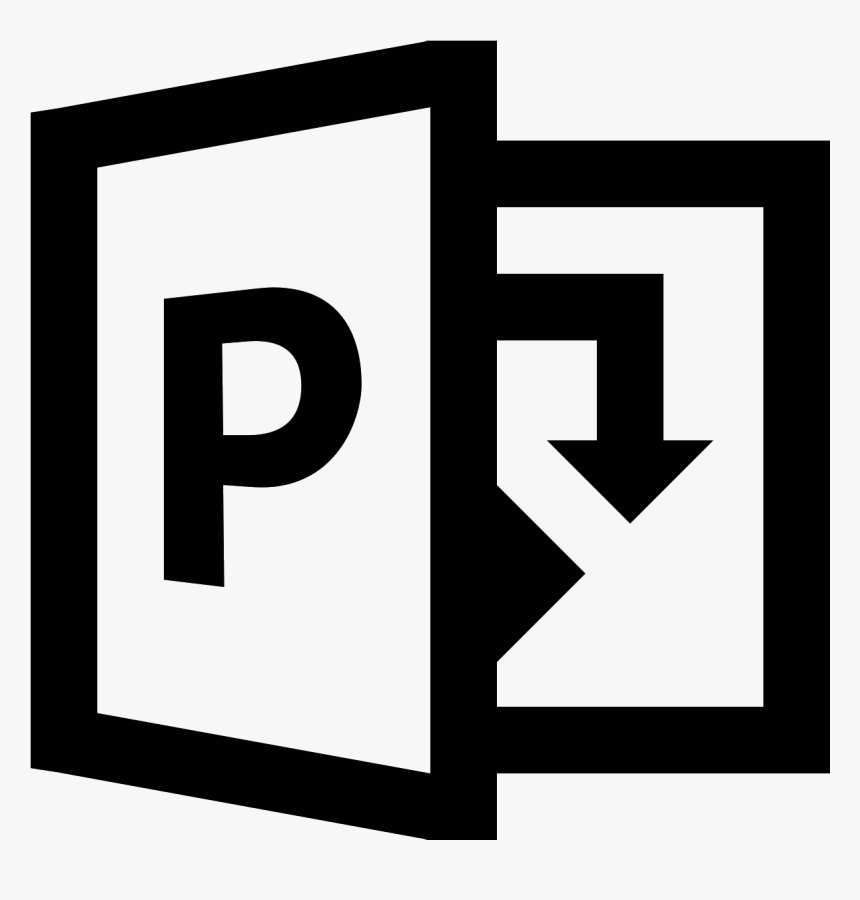 Power Point Icon Png - Black And White Project Icon, Transparent Png, Free Download